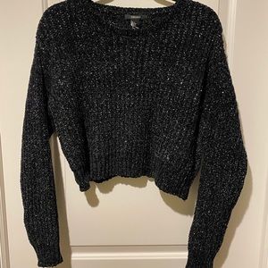 Forever 21 ⭐️2/$25⭐️cropped sweater -black/silver